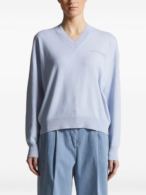 v-neck embellished sweater