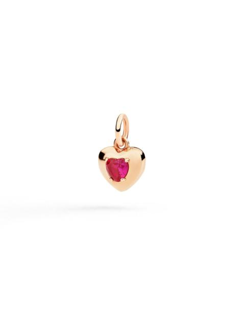 ROSE GOLD HEART CHARM & SYNTHETIC RUBY
