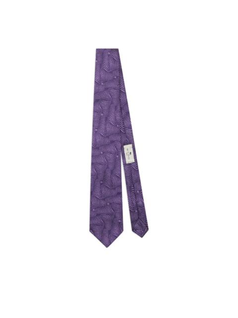 wave-pattern silk tie