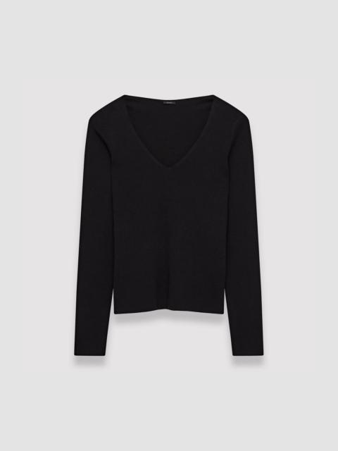 Silk Stretch V Neck Top