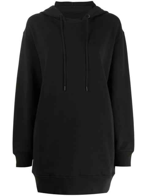 drawstring-hood sweatshirt dress