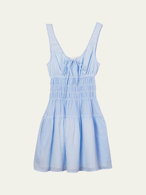 Gianluca Gingham Smocked Mini Dress