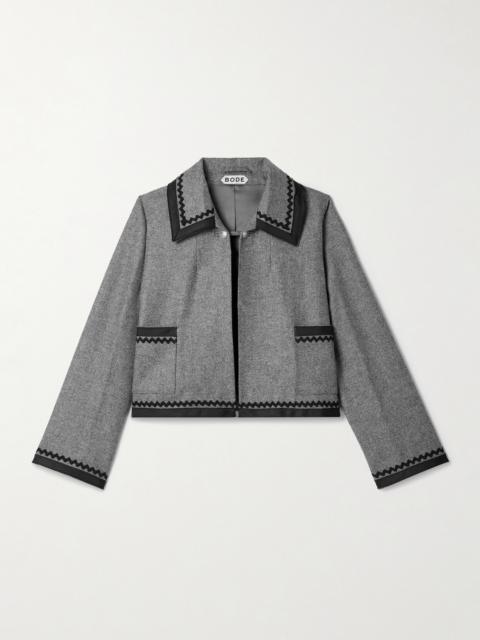 Dovecote Cropped Cotton Twill-trimmed Wool-twill Jacket