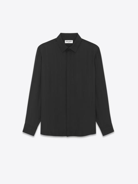 yves collar shirt in matte and shiny cassandre striped silk