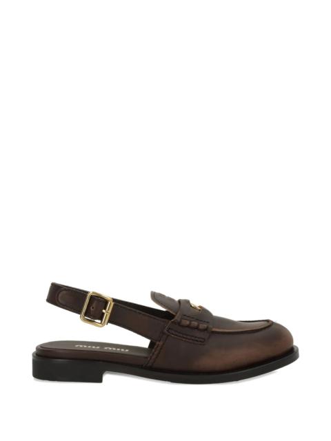 Miu Miu Logo-detail Slingback Loafers