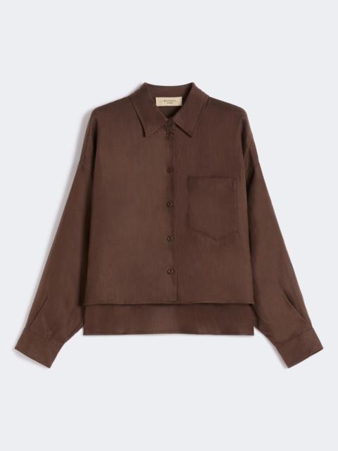 Linen canvas jacket - CHOCOLATE