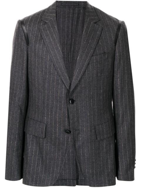 leather-trim suit jacket