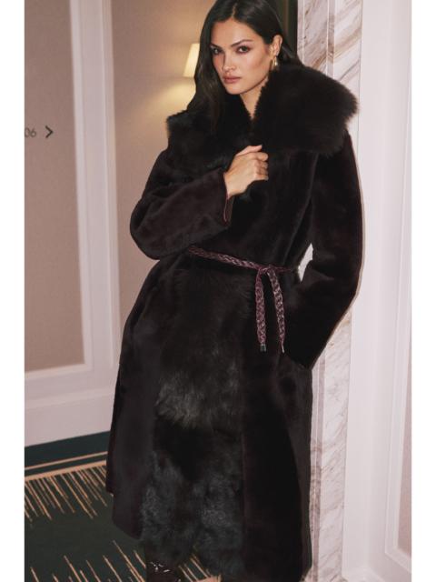 Reversible Shearling & Leather Belted Maxi Coat