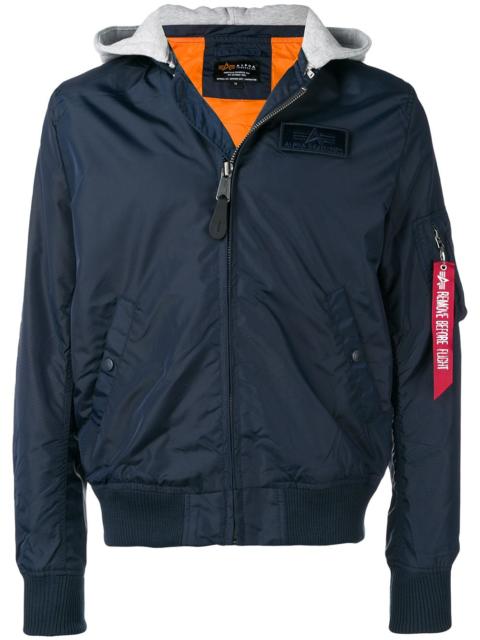 bomber jacket with a hood