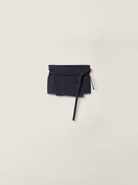 Garment-dyed gabardine miniskirt