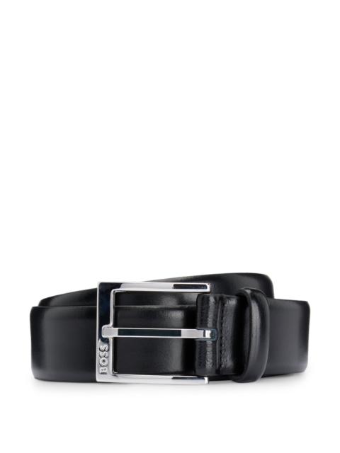 ITALIAN-MADE BELT WITH BRANDED BUCKLE