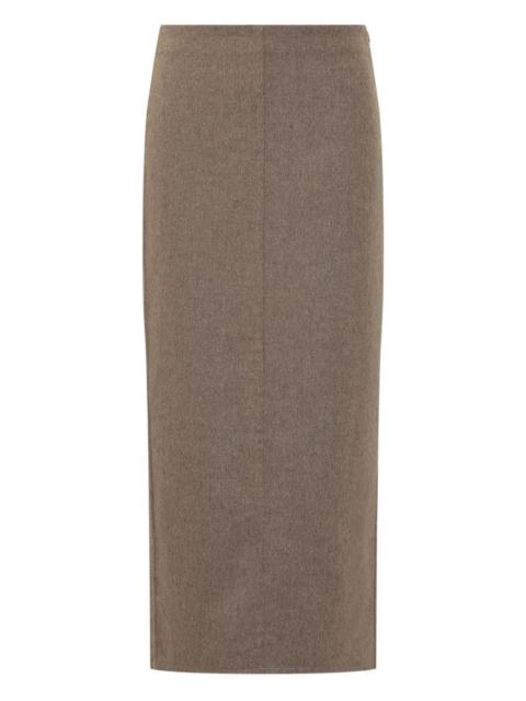 back-vent midi pencil skirt
