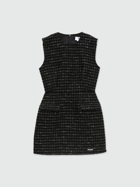 Black mini dress in doubled tweed
