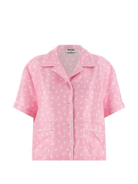 goose-print silk shirt