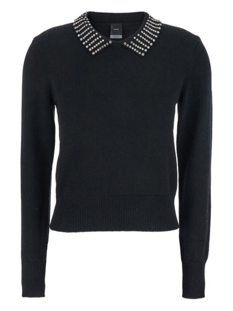 embellished-collar sweater