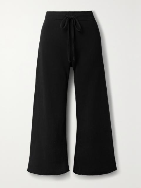 Kiki Cropped Voile-trimmed Cotton-jersey Track Pants
