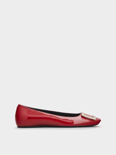 Trompette Metal Buckle Ballerinas in Patent Leather