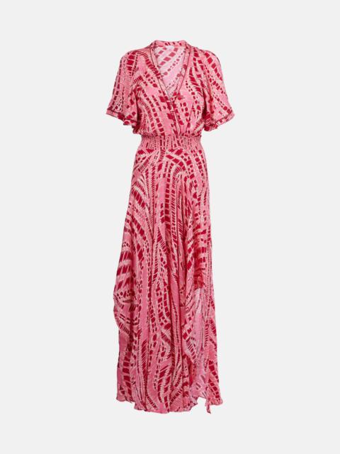 Mabelle printed satin midi dress
