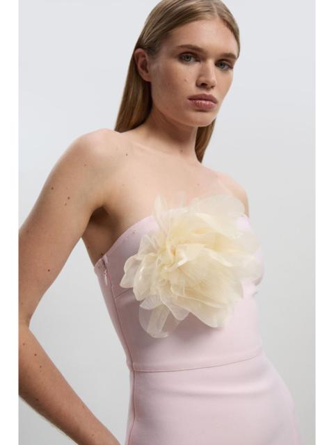 Figure Form Bandage Rosette Knit Midi Dress