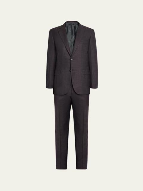Men's Prince of Wales Wool Classic Fit Two-Piece Suit