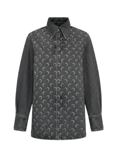 Moon Laser Grey Wash Denim Ls Shirt