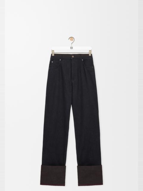 Turn-up jeans in denim