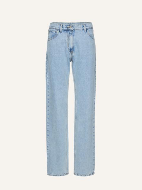 Straight leg denim pants in light blue