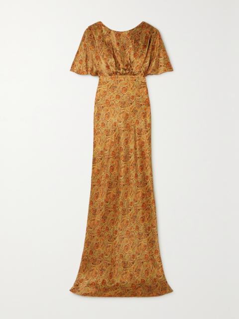 Winona Paisley-print Silk-satin Maxi Dress