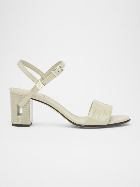 Delfina FF Leather Block-Heel Sandals
