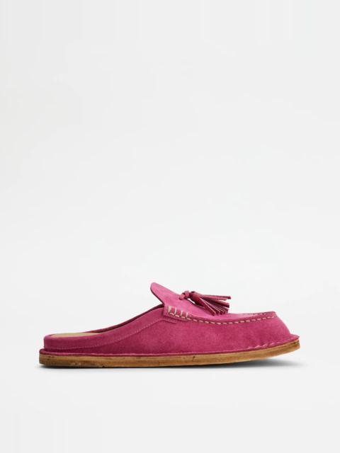 SABOTS IN SUEDE - PINK