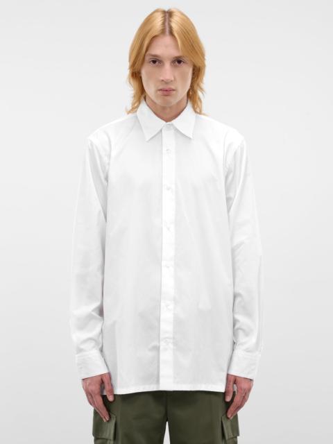 White Cotton Vent Cuffs Shirt