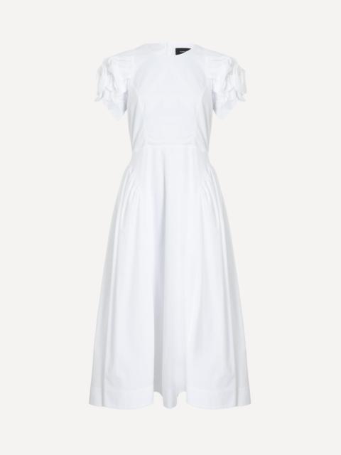 White Rose Puff-Sleeve Hip Dress