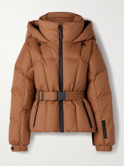 The Monterosa Hooded Belted Quilted Recycled Down Ski Jacket