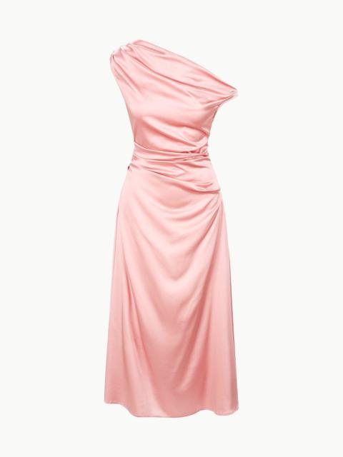 STAUD PHARE SILK DRESS ROSE