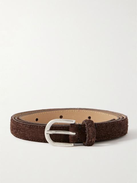 2cm Brushed-Suede Belt Brown