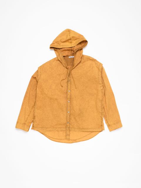 Hooded button-up shirt - Yellow/brown