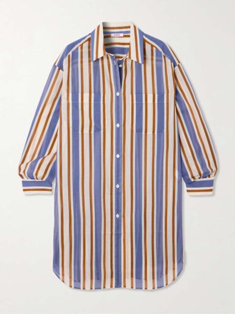 Season striped cotton-voile shirt Blue