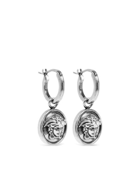 Medusa medallion drop earrings