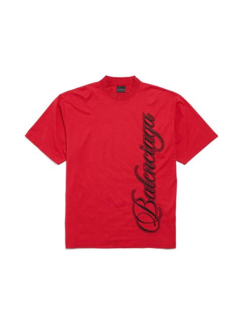 Men's Cursive T-shirt Medium Fit in Red/black