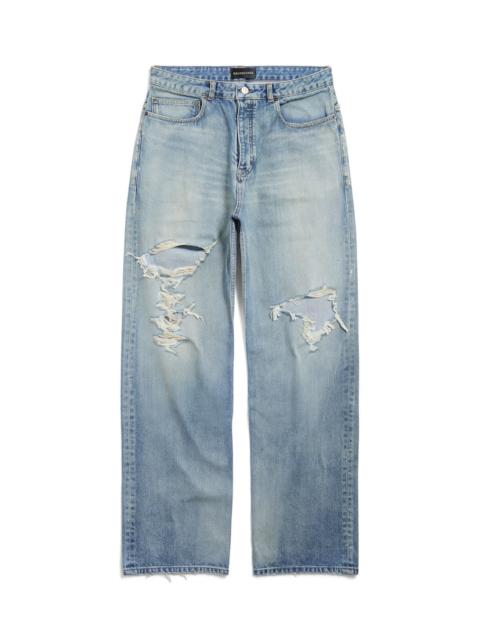 Ripped Pants Medium Fit in Light Blue