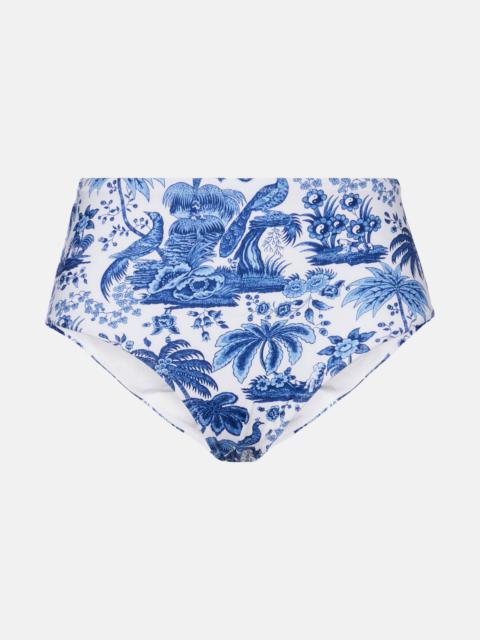 Devon printed high-rise bikini bottoms