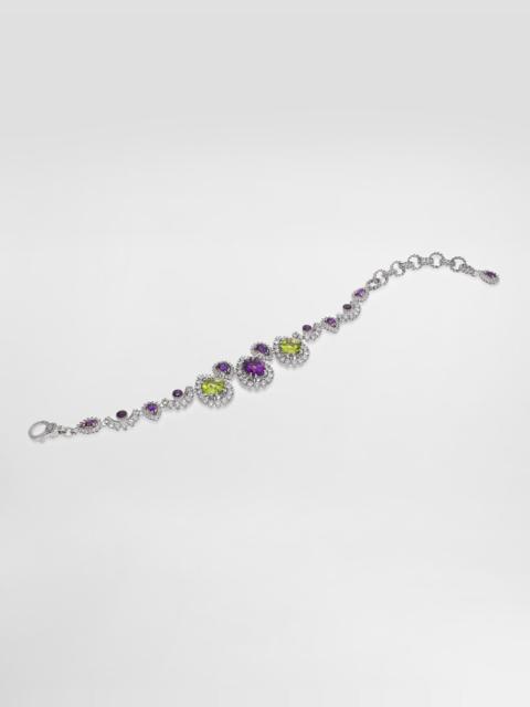 Eleganza Bracelet 18-carat white gold, amethysts, peridots, and sapphires