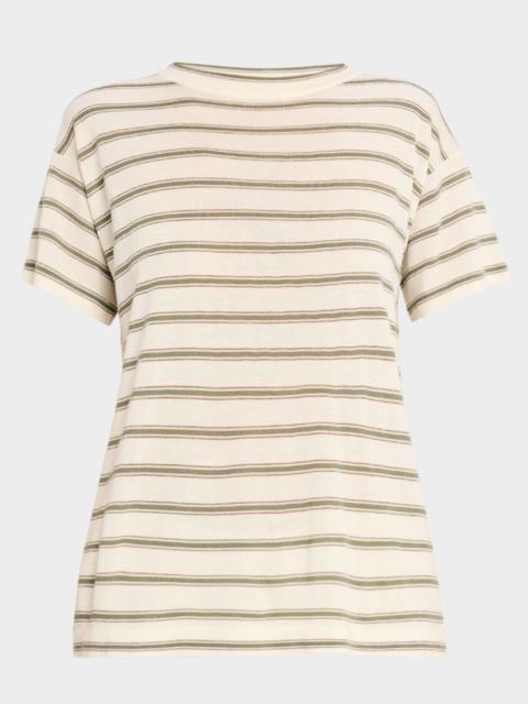 Metallic Striped Short-Sleeve T-Shirt