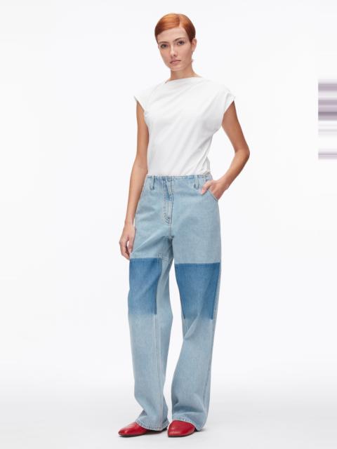 Ghost Patch Straight Leg Denim Pants