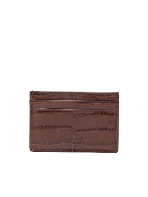 croc-embossed cardholder