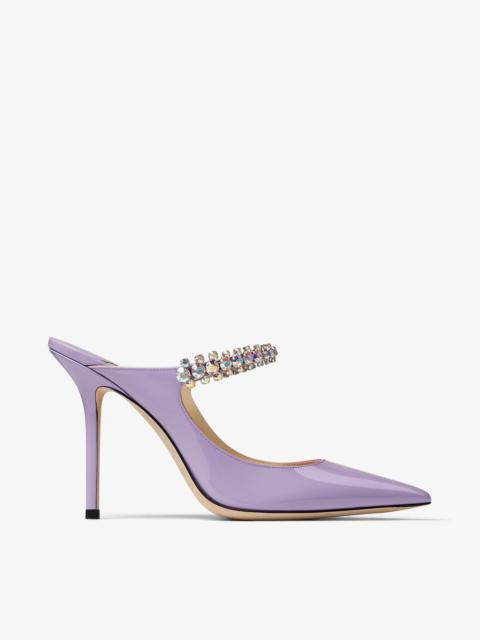 Bing 100
Wisteria Patent Leather Mules with Crystal Strap