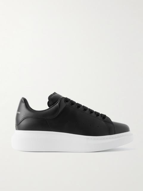 Exaggerated-sole Leather Sneakers
