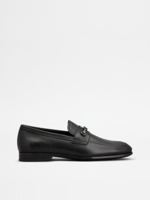 LOAFERS IN LEATHER - BLACK