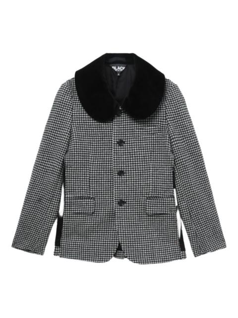 houndstooth collar blazer