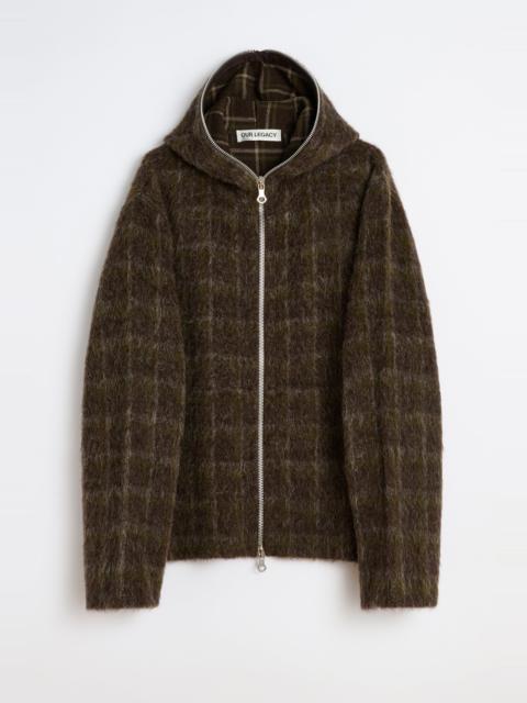 Full Zip Hood Dorf Check Hairy Wool